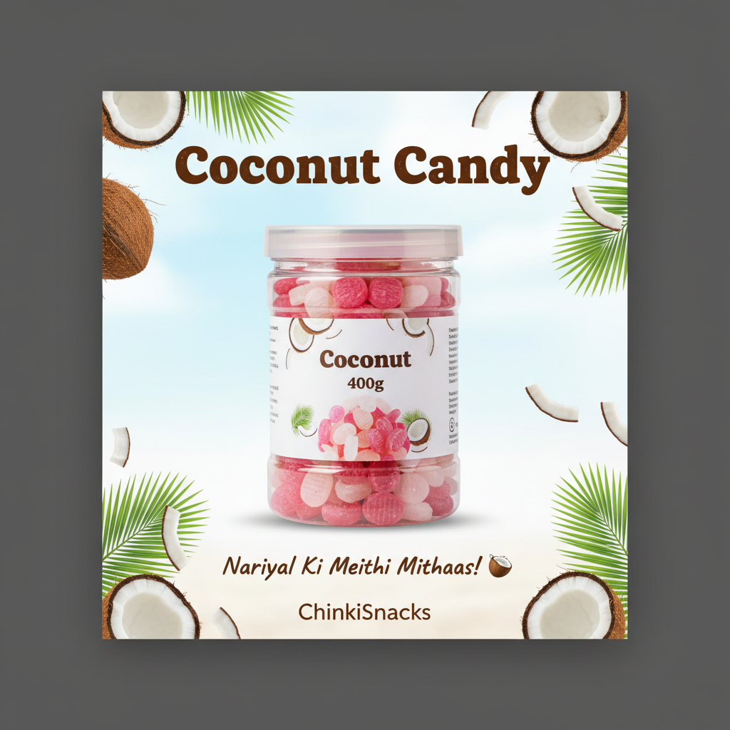 chinki sanacks coconut candy 400gm